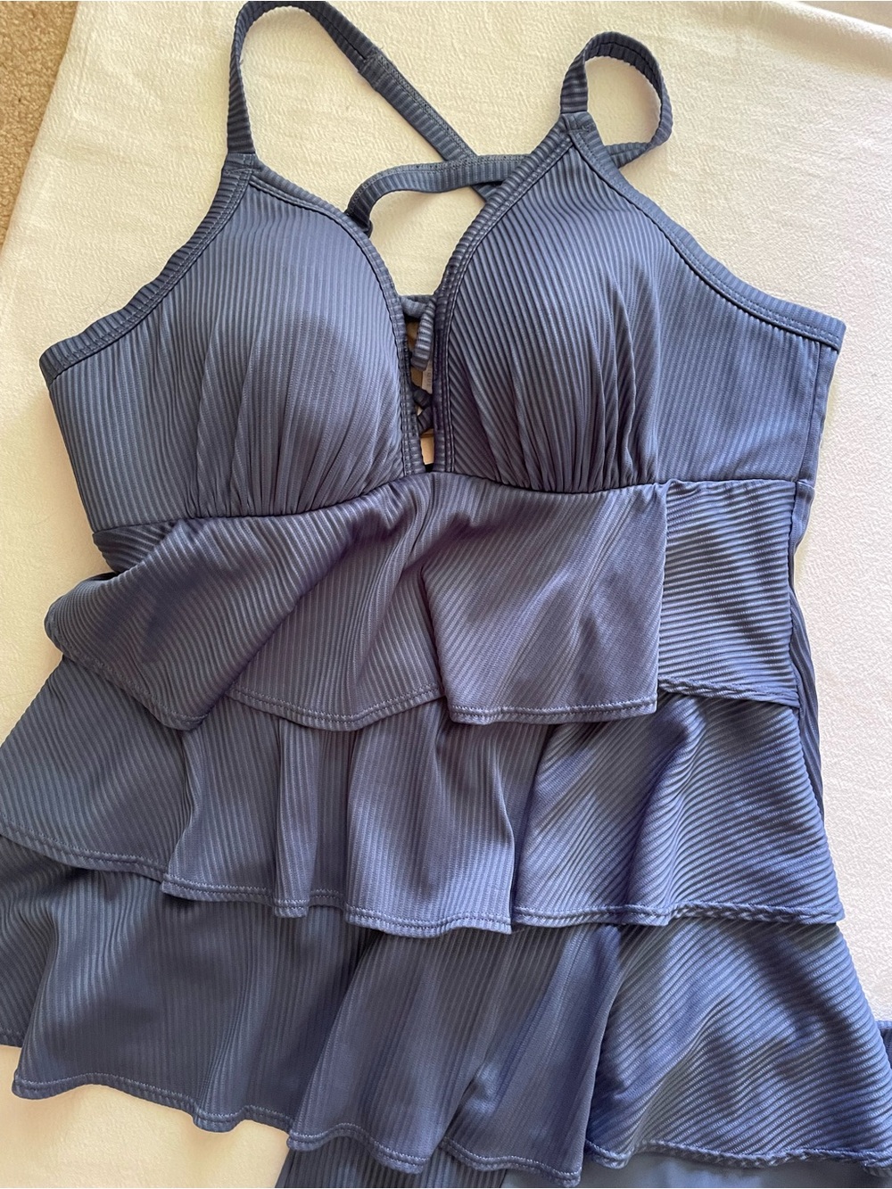 Cacique Blue Swim Tankini Top